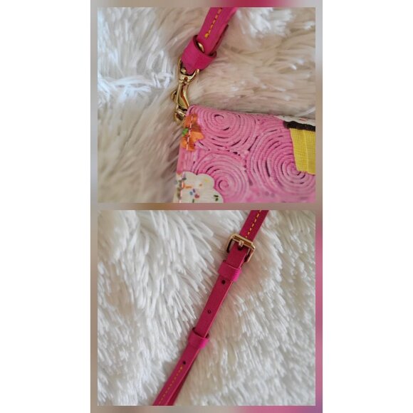 Fashion Inspired Pink Cup Cake Print Crossbody Wallet with Detachable Strap - Picture 9 of 9